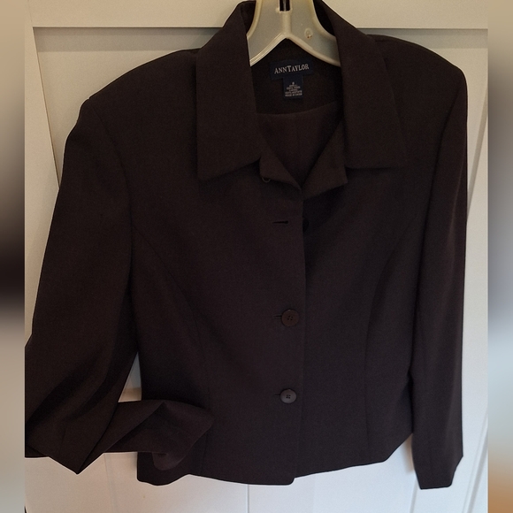 Ann Taylor lined wool jacket sz 8, dark grey (+ free Ann Taylor pants matching) - Picture 5 of 6